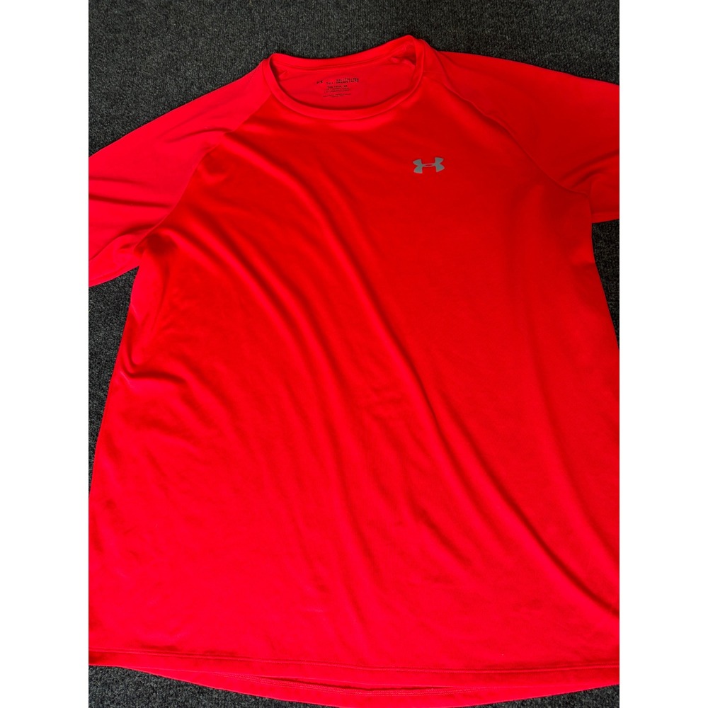 Under Armour Mens XXL Tall Red Tech Tee Short Sleeve Training Shirt HeatGear